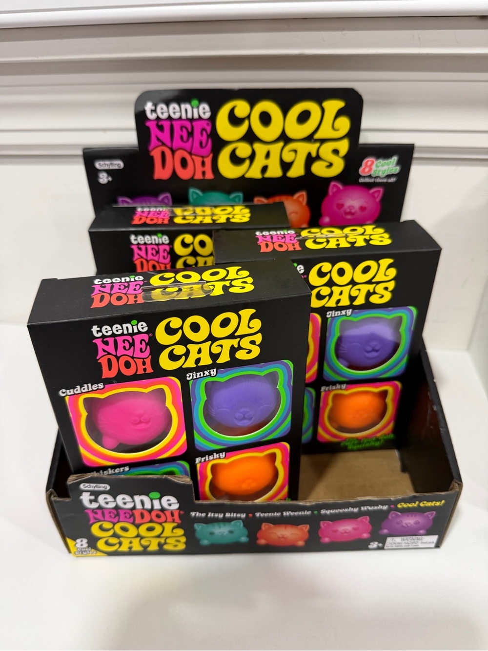 Teenie Nee Doh Cool Cats 4 Pack - Pink, Purple, Orange, Green